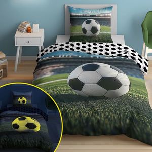 Svítící povlečení bavlněné, Fotbal fluo obraz