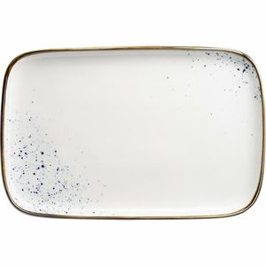 Mäser Obdélníkový tác Pintar White modré tečky 30 x 20 x 2 cm, L obraz