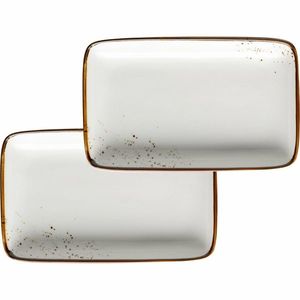 Mäser 2dílná sada táců Pintar White hnědé tečky 21 x 13 x 3 cm obraz