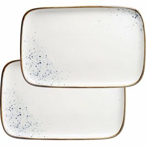 Mäser 2dílná sada táců Pintar White modré tečky 30 x 20 x 2 cm, L obraz