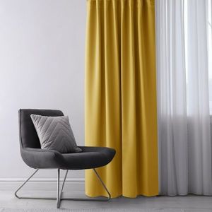 AmeliaHome Závěs Blackout EYELETS hořčicová, 140 x 245 cm obraz