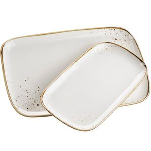 Mäser 2dílná sada táců Pintar White hnědé tečky obraz