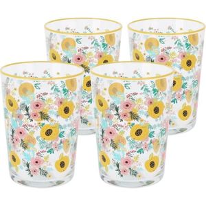 4dílná sada sklenic Flowers & Fruits 510 ml, žlutá obraz