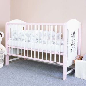 New Baby Dětská postýlka Elsa Zebra, bílá-růžová obraz
