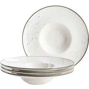 Mäser 4dílná sada gurmánských talířů Pintar White modré tečky 26 cm obraz
