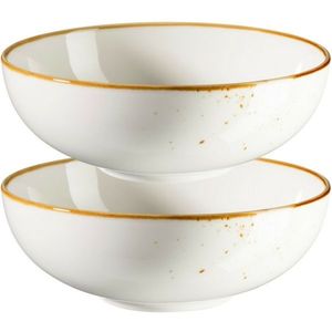 Mäser 2dílná sada misek Pintar White hnědé tečky 22 cm obraz