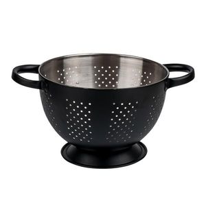 Nerezový cedník s podstavcem a uchy TORO 22cm černý obraz