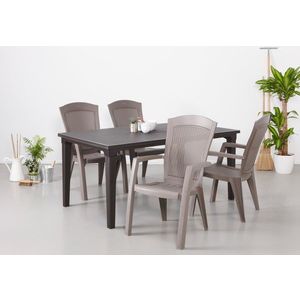 Elvisia Zahradní set FINN 4+1 | hnědá/cappuccino obraz