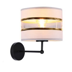 Nástěnná lampa Andy, černá, 1x40W, stínidlo E27, bílá + zlatá obraz