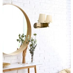 Nástěnná lampa Dasti patina 2x60W e27 béžové stínidlo obraz
