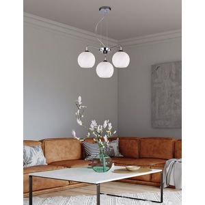 Závěsná lampa Larix chrom 3x40W e27 bílé stínidlo obraz