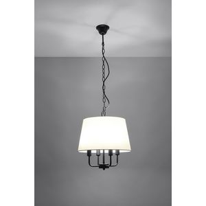 Závěsná lampa Pasteri matně černá 4x40W e14 béžové stínidlo obraz