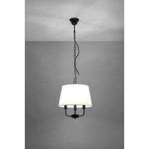 Závěsná lampa Pasteri matně černá 3x40W e14 béžové stínidlo obraz