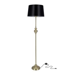 Stojací lampa Prima gold, saténově zlatá, E27, černá obraz