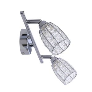 Stropní lampa Shiba chromový pásek 2x15W g9 průhledné stínidlo obraz