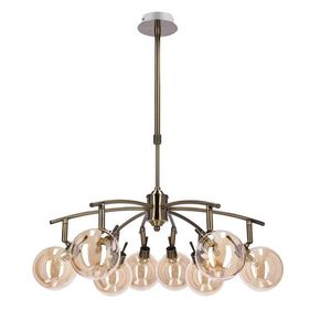Závěsná lampa Lentini patina 8x40w g9 jantarové stínidlo obraz