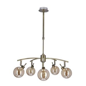 Závěsná lampa Lentini patina 5x40W g9 jantarové stínidlo obraz
