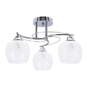 Stropní lampa Prego chromová E27 s průhledným stínidlem obraz