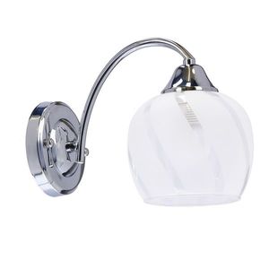 Nástěnná lampa Prego, chrom, E27, průhledné stínidlo obraz