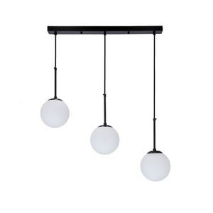 Závěsná lampa Pompei černá 3X40W E27 bílé stínidlo obraz