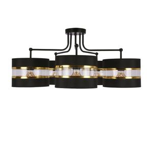 Závěsná lampa Andy černá, stínidlo E27 černé+zlaté obraz
