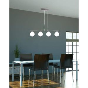 Závěsná lampa chrom/bílá koule 4 RAISA obraz