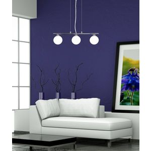 Závěsná lampa chrom/bílá koule 3 RAISA obraz