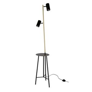 Černo-zlatá stojací lampa 164 cm Perret obraz