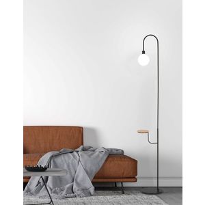Stojací lampa černá, police 173 cm, umyvadlová obraz