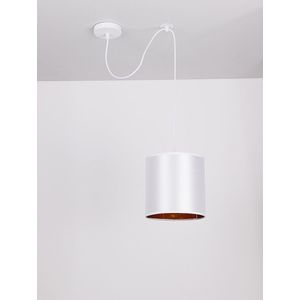 Bílá závěsná lampa s tkaným stínidlem Atlanta obraz