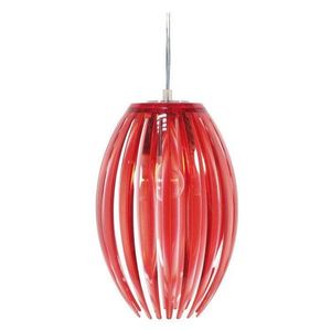Malá závěsná lampa Abuko z červeného akrylu obraz