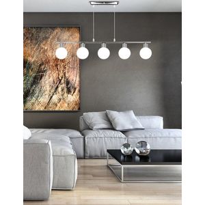 Závěsná lampa s chromovým kulovým stínidlem 5xG9 Oden obraz