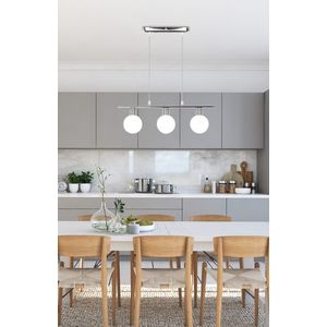 Závěsná lampa s chromovým kulovým stínidlem 3xG9 Oden obraz
