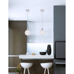 Závěsná lampa s bílým kulovým stínidlem 12 cm Oden obraz