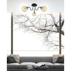 Černo-zlatá kouřová stropní lampa 3xE27 Unica obraz