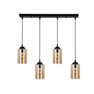 Závěsná lampa černohnědá 4xE27 Bistro obraz