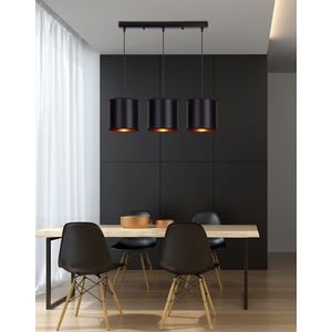 Závěsná lampa černá 3xE27 Candida obraz
