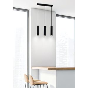 Černá trojitá závěsná lampa 3x25W GU10 Tubo obraz