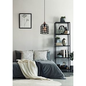 Černo-měděná kovová závěsná lampa 40W E27 Soleto obraz