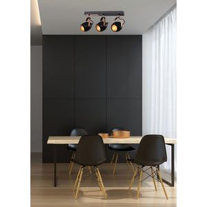 Černo-měděná nastavitelná bodová lampa E14 3x40W Anica obraz
