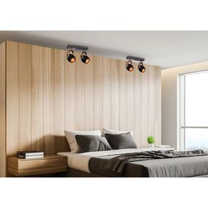 Černo-měděná nastavitelná bodová lampa E14 2x40W Anica obraz