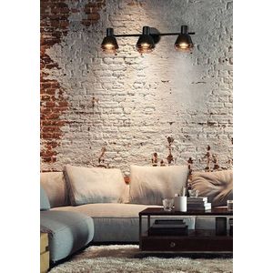 Nástěnná/stropní lampa s černým měděným stínidlem 3xE14 40W Neria obraz