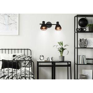 Nástěnná/stropní lampa s černým měděným stínidlem 2xE14 40W Neria obraz