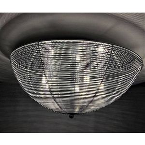 Stříbrná kulatá stropní lampa 5xG9 obraz