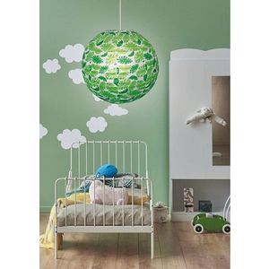 Zelené papírové stínidlo s listy, koule, 35 cm, Cocoon obraz