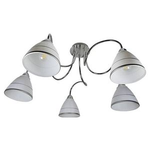 Chromová stropní lampa, skleněné stínidlo, 5x40W, E14, Elf obraz
