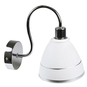 Chromová nástěnná lampa, bílé stínidlo s pruhem, 40W E14 Elf obraz