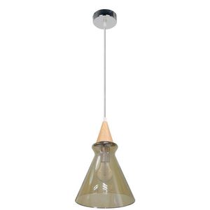 Skleněná závěsná lampa, kouřové stínidlo, 60W, E27, Enriks 3 obraz