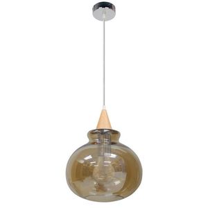 Skleněná závěsná lampa, kouřové stínidlo, 60W, E27, Enriks 2 obraz