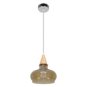 Skleněná závěsná lampa, kouřové stínidlo, 60W, E27, Enriks 1 obraz